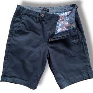 Ted Baker Men’s Shelshor Chino Shorts Sz 30R Navy Blue 9” inseam Preppy Resort